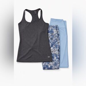 GAP Gray Fitted Ribbed Tank Top and Legging Set